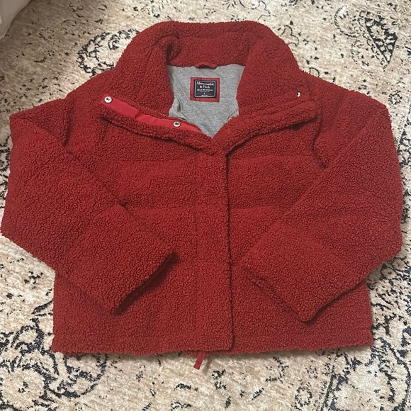 Abercrombie and Fitch mini puffer Sherpa jacket L - Picture 1 of 6